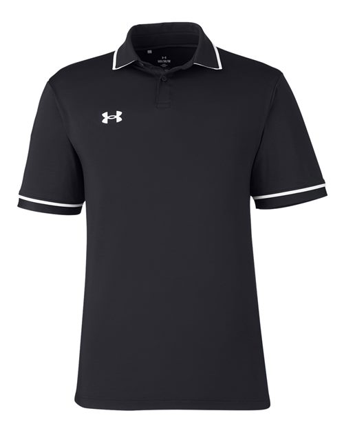 Men's Tipped Teams Performance Polo - Black/ White