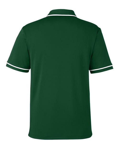 Men's Tipped Teams Performance Polo - Forest Green/ White