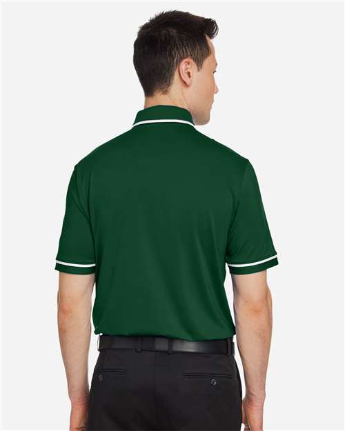Men's Tipped Teams Performance Polo - Forest Green/ White