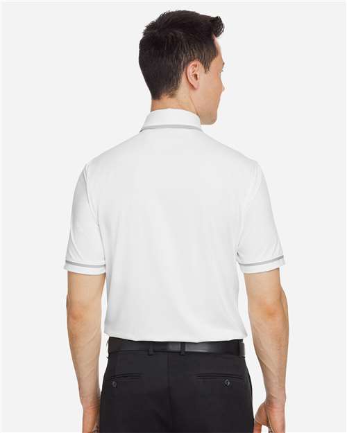 Men's Tipped Teams Performance Polo - White/ Mod Grey