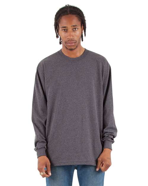 Unisex Tall Max Heavyweight Long Sleeve T-Shirt - Charcoal Grey Heather