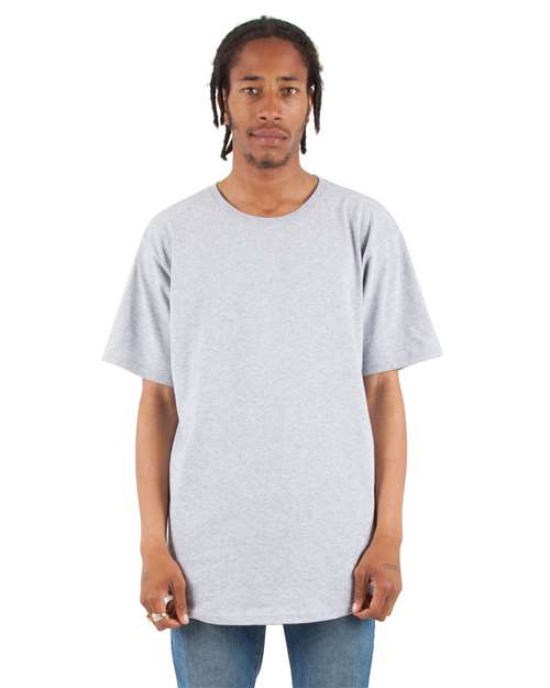 Unisex Curved Hem Long T-Shirt - Heather Grey