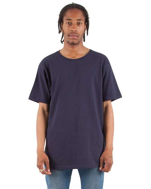 Unisex Curved Hem Long T-Shirt - Navy