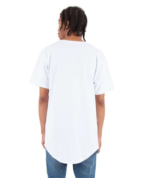 Unisex Curved Hem Long T-Shirt - White