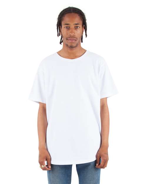 Unisex Curved Hem Long T-Shirt - White