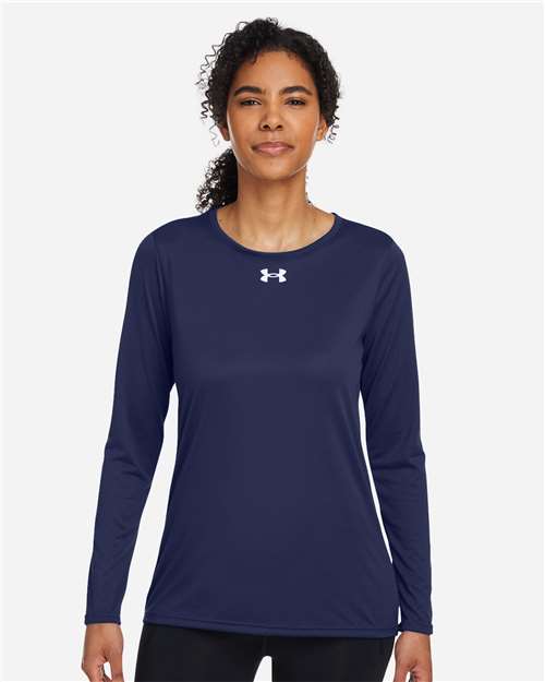Women's Team Tech™ Long Sleeve T-Shirt - Midnight Navy/ White