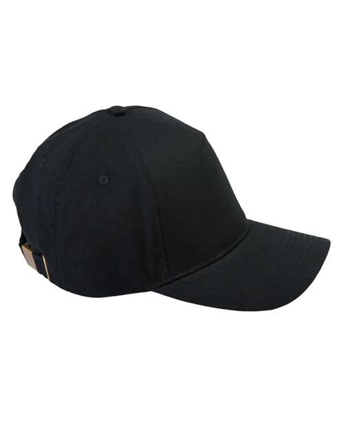 Five-Panel Brushed Twill Cap - Black