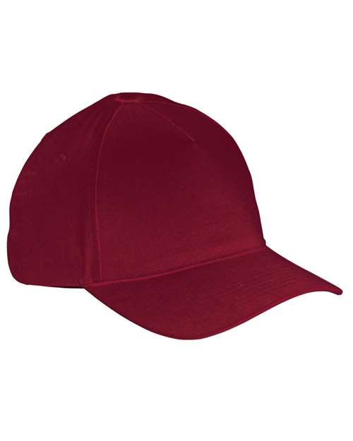 Five-Panel Brushed Twill Cap - Maroon