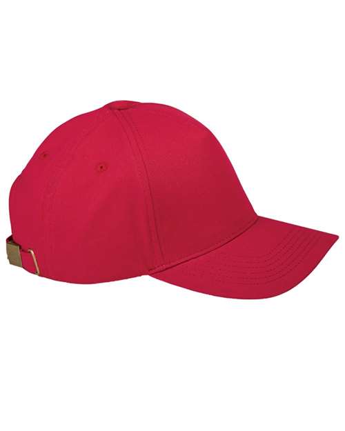 Five-Panel Brushed Twill Cap - Red