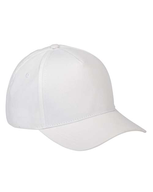 Five-Panel Brushed Twill Cap - White