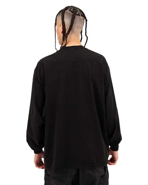 Unisex Max Heavyweight Garment-Dyed Long Sleeve T-Shirt - Black