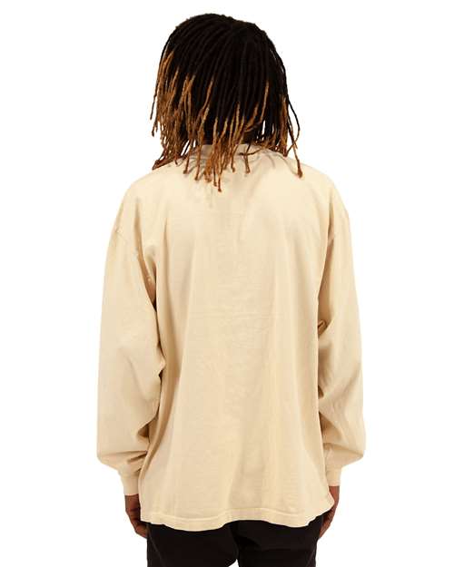 Unisex Max Heavyweight Garment-Dyed Long Sleeve T-Shirt - Cream