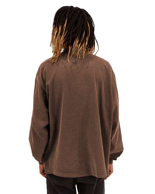 Unisex Max Heavyweight Garment-Dyed Long Sleeve T-Shirt - Mocha