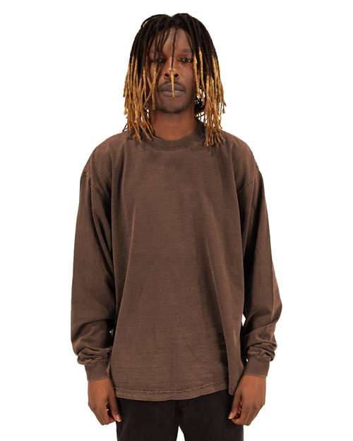 Unisex Max Heavyweight Garment-Dyed Long Sleeve T-Shirt - Mocha