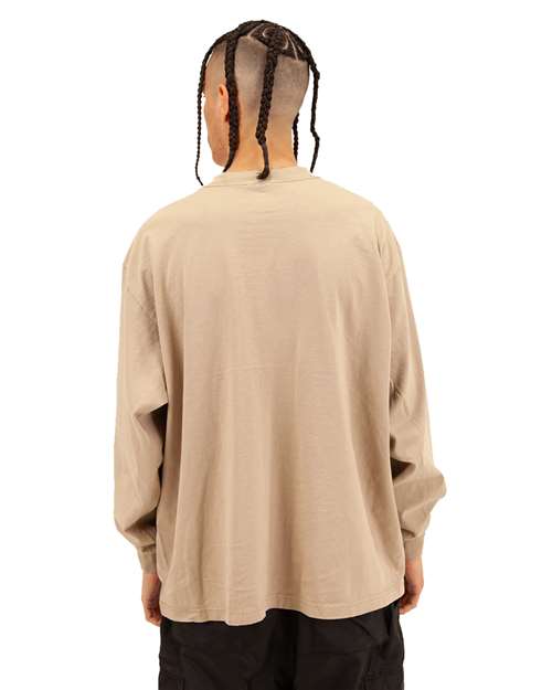 Unisex Max Heavyweight Garment-Dyed Long Sleeve T-Shirt - Oatmeal