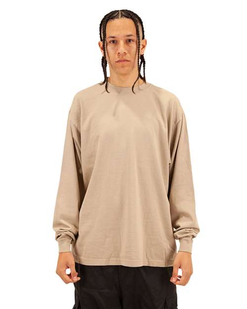 Unisex Max Heavyweight Garment-Dyed Long Sleeve T-Shirt - Oatmeal