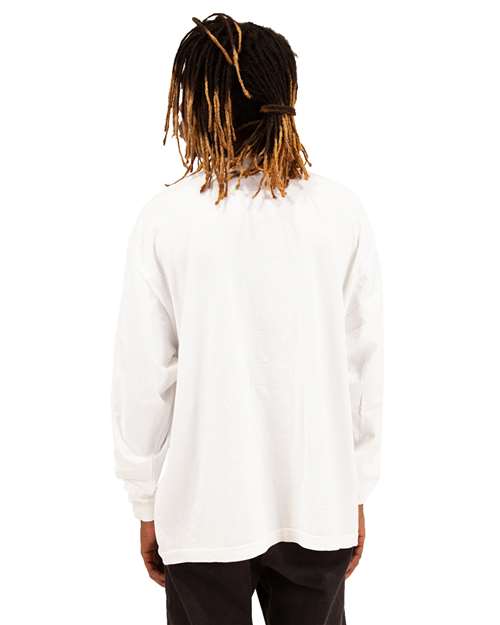 Unisex Max Heavyweight Garment-Dyed Long Sleeve T-Shirt - White