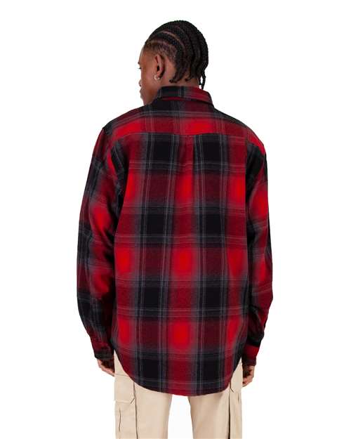 Unisex Plaid Flannel Overshirt - Red/ Black
