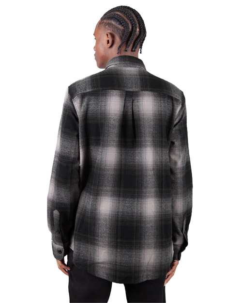 Unisex Plaid Flannel Overshirt - Shadow/ Black