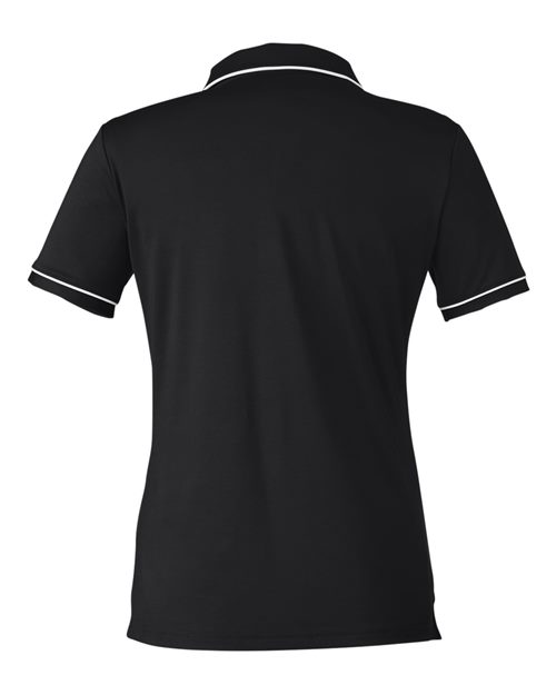 Women's Tipped Teams Performance Polo - Black/ White