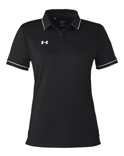 Women's Tipped Teams Performance Polo - Black/ White