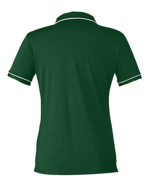 Women's Tipped Teams Performance Polo - Forest Green/ White
