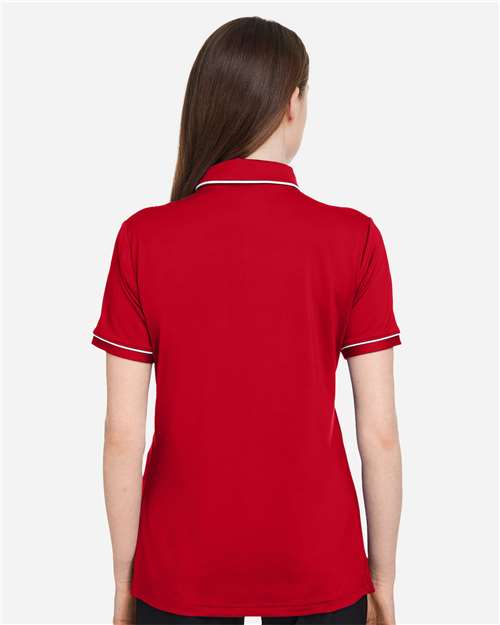 Women's Tipped Teams Performance Polo - Red/ White