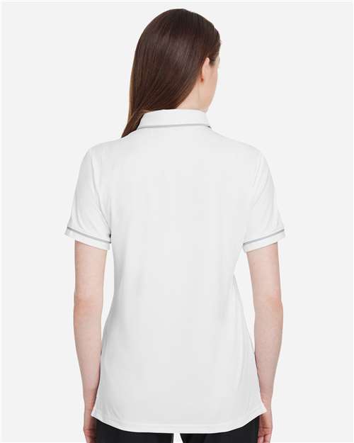 Women's Tipped Teams Performance Polo - White/ Mod Grey
