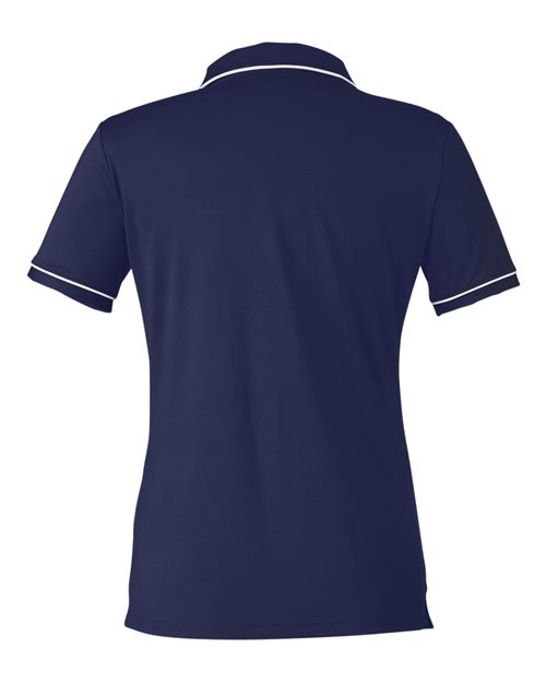 Women's Tipped Teams Performance Polo - Midnight Navy/ White