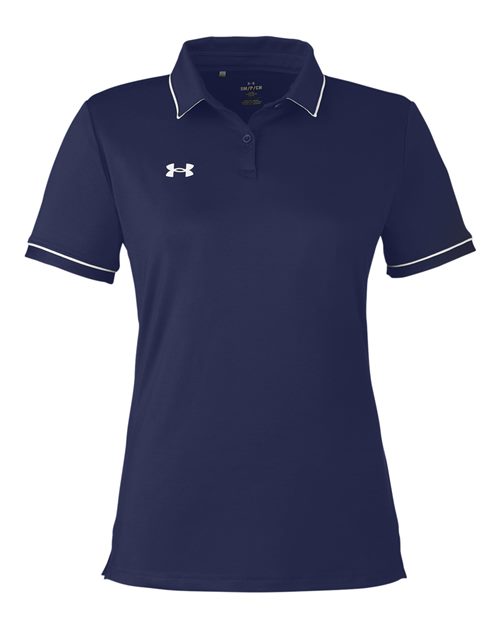 Women's Tipped Teams Performance Polo - Midnight Navy/ White