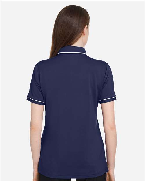 Women's Tipped Teams Performance Polo - Midnight Navy/ White