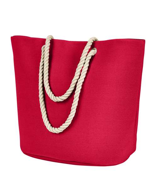 Polyester Canvas Rope Tote - Red
