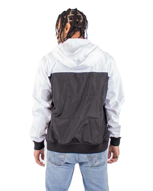 Unisex Windbreaker Jacket - White/ Black