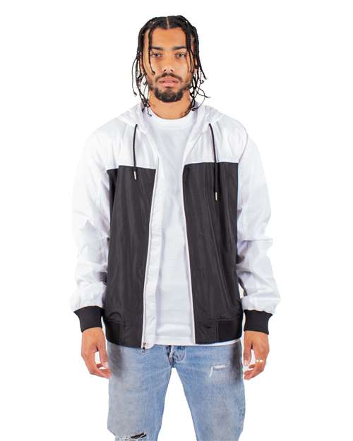 Unisex Windbreaker Jacket - White/ Black