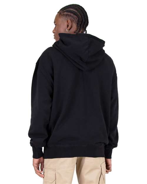 Unisex Max Heavy Fleece Garment-Dyed Double-Zip Hooded Sweatshirt - Black