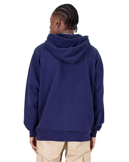 Unisex Max Heavy Fleece Garment-Dyed Double-Zip Hooded Sweatshirt - Navy
