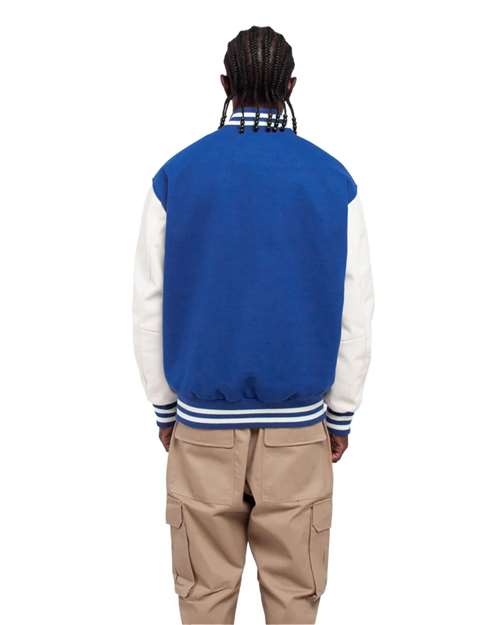Unisex Letterman Jacket - Royal/ White