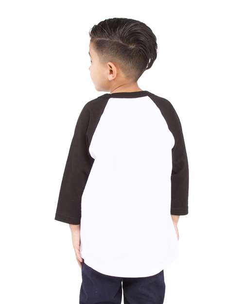Youth Three-Quarter Sleeve Raglan - White/ Black