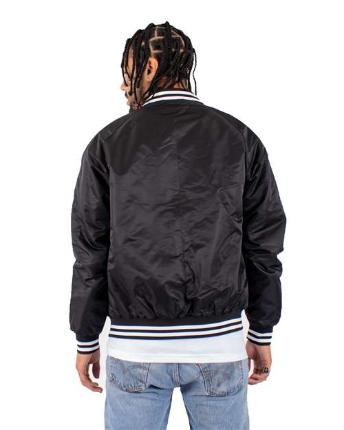 Unisex Varsity Bomber Jacket - Black