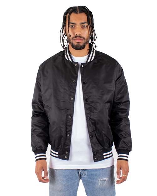 Unisex Varsity Bomber Jacket - Black
