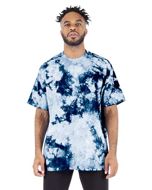 Unisex Max Heavyweight Tie-Dyed T-Shirt - Navy/ White