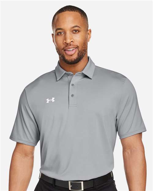 Men's Destin Drive Striped Performance Polo - Mod Grey/ White