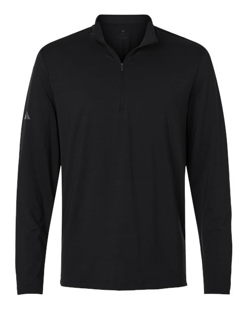 Men's Textured Stripe Quarter-Zip Pullover - Black