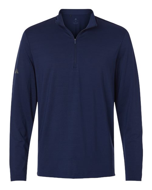 Men's Textured Stripe Quarter-Zip Pullover - Dark Blue
