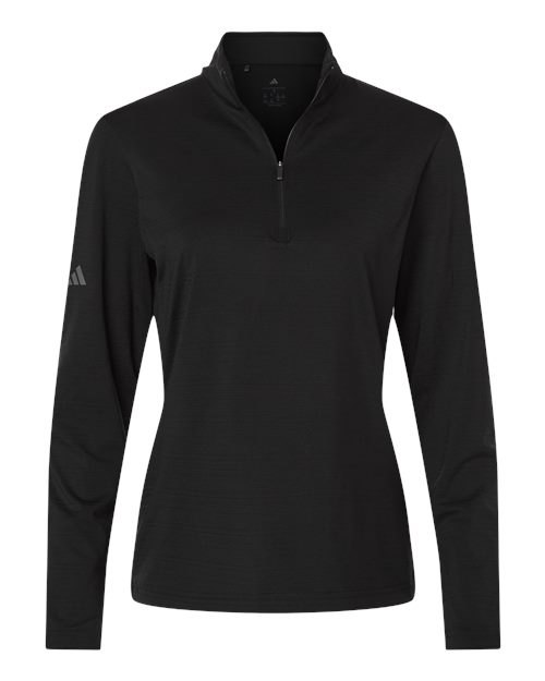 Women's Textured Stripe Quarter-Zip Pullover - Black