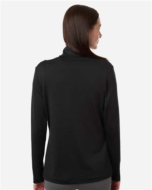 Women's Textured Stripe Quarter-Zip Pullover - Black