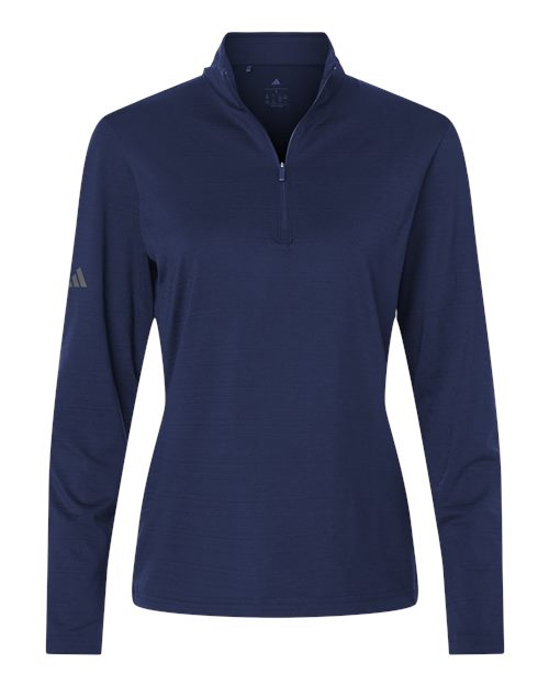 Women's Textured Stripe Quarter-Zip Pullover - Dark Blue