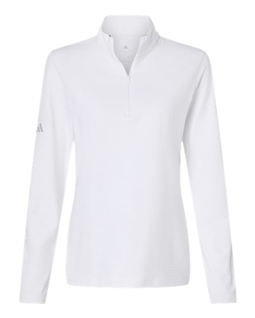 Women's Textured Stripe Quarter-Zip Pullover - White