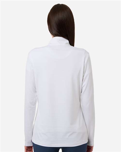 Women's Textured Stripe Quarter-Zip Pullover - White