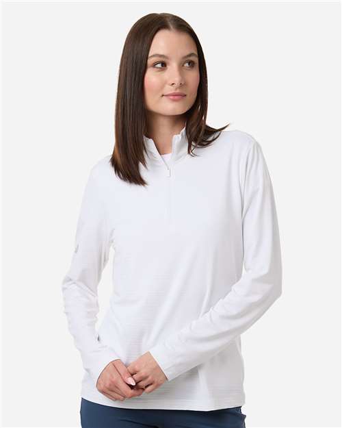 Women's Textured Stripe Quarter-Zip Pullover - White
